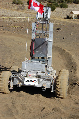 A prototype of Neptec's Juno rover is tested at an analogue site in Hawaii.
