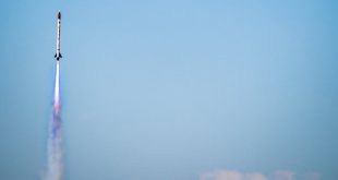 A Ryerson Rocketry Club rocket launch at the Spaceport America Cup