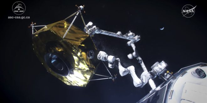 Animation of Canadarm3, Canada's contribution to the Lunar Gateway
