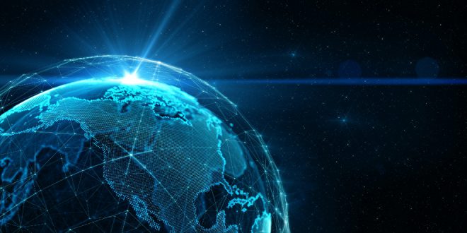 Artist rendering of LEO satellite network