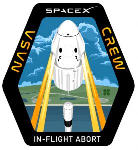 SpaceX Crew Dragon in-flight abort test patch.