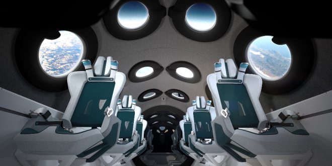 Virgin Galactic spaceship cabin interior