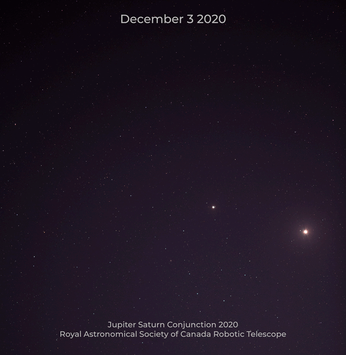 The project team is working together to image the Jupiter-Saturn Conjunction of 2020 with the DSLR attached to the back of the telescope. We have been imaging the two planets (while pointing the telescope on a star in the background) in the weeks leading up to the conjunction