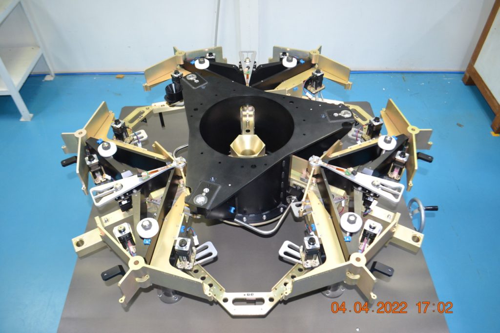 TMT M1 Segment Support Assembly assembled at L&T facility in Coimbatore, India by L&T/ ITCC teams, 4 April 2022. Credit: TIO.
