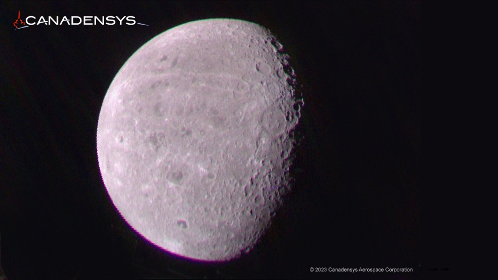 A Canadensys Aerospace camera on the Japanese ispace Hakuto-R lunar lander imaged the Moon as the spacecraft went into orbit.